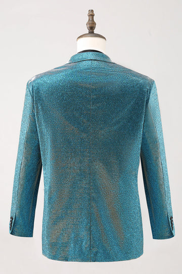 Peacock Blue 2-częściowe klapy z jednym guzikiem Męskie garnitury balowe